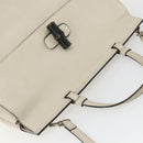 GUCCI Hand Bag Leather 2way White Silver 370830 Auth 148582-6