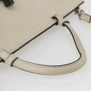 GUCCI Hand Bag Leather 2way White Silver 370830 Auth 148582-7