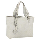 GUCCI GG Canvas Guccissima Tote Bag Leather White Silver 229852 Auth 148583-1