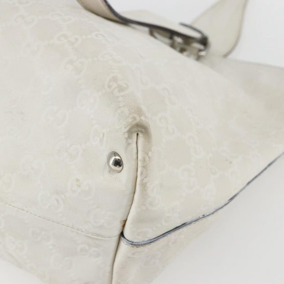 GUCCI GG Canvas Guccissima Tote Bag Leather White Silver 229852 Auth 148583