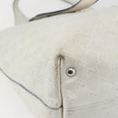 GUCCI GG Canvas Guccissima Tote Bag Leather White Silver 229852 Auth 148583-13