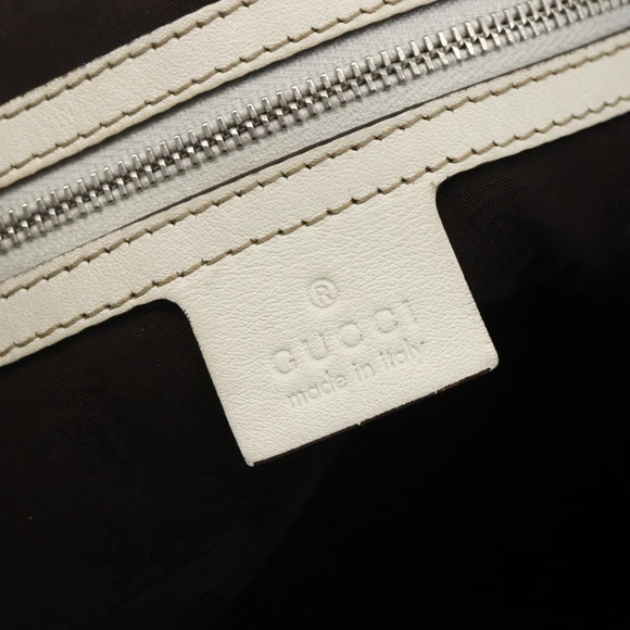 GUCCI GG Canvas Guccissima Tote Bag Leather White Silver 229852 Auth 148583