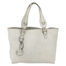 GUCCI GG Canvas Guccissima Tote Bag Leather White Silver 229852 Auth 148583-2