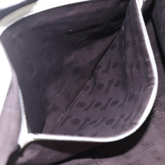 GUCCI GG Canvas Guccissima Tote Bag Leather White Silver 229852 Auth 148583