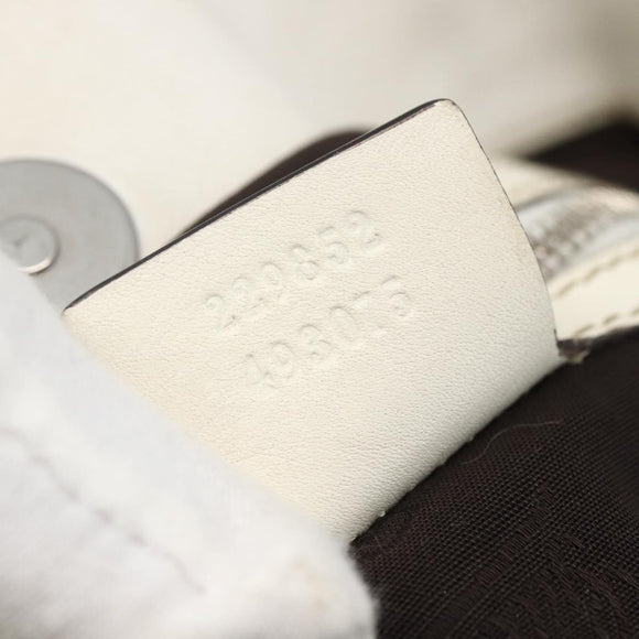 GUCCI GG Canvas Guccissima Tote Bag Leather White Silver 229852 Auth 148583