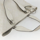 GUCCI GG Canvas Guccissima Tote Bag Leather White Silver 229852 Auth 148583-6