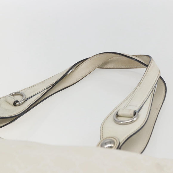 GUCCI GG Canvas Guccissima Tote Bag Leather White Silver 229852 Auth 148583