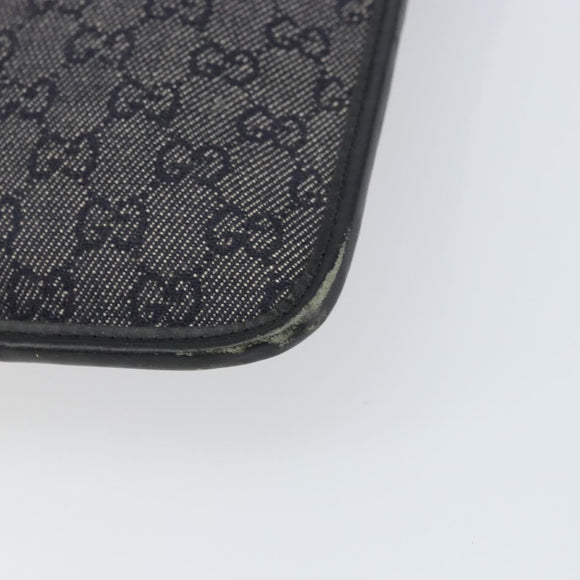 GUCCI GG Canvas Shoulder Bag Black Silver 27639 Auth 148585