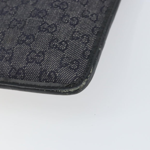 GUCCI GG Canvas Shoulder Bag Black Silver 27639 Auth 148585