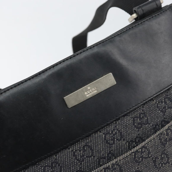 GUCCI GG Canvas Shoulder Bag Black Silver 27639 Auth 148585