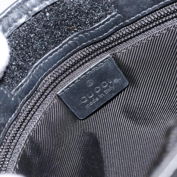 GUCCI GG Canvas Shoulder Bag Black Silver 27639 Auth 148585