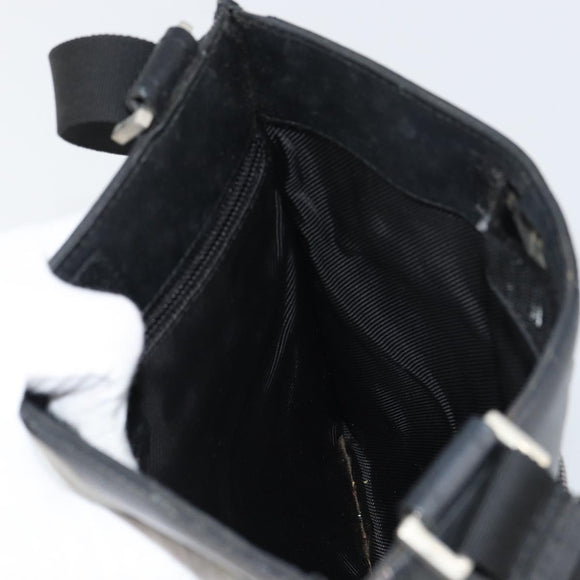 GUCCI GG Canvas Shoulder Bag Black Silver 27639 Auth 148585