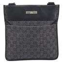 GUCCI GG Canvas Shoulder Bag Black Silver 27639 Auth 148585-2