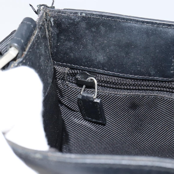 GUCCI GG Canvas Shoulder Bag Black Silver 27639 Auth 148585