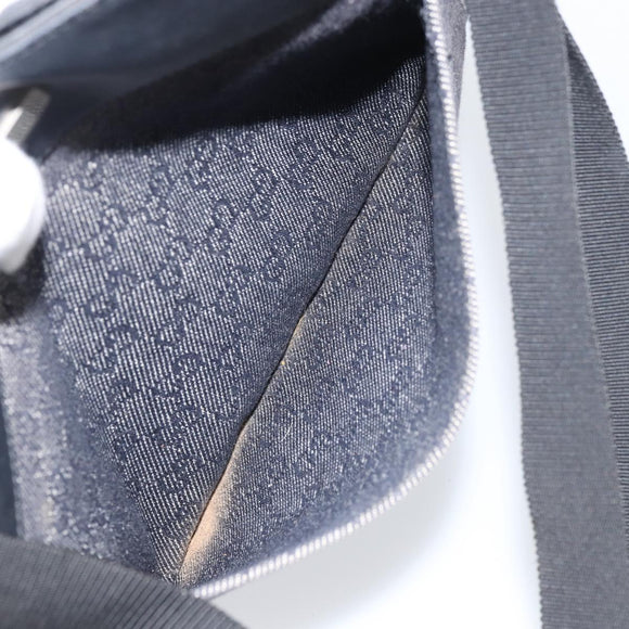 GUCCI GG Canvas Shoulder Bag Black Silver 27639 Auth 148585