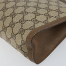 GUCCI GG Supreme Web Sherry Line Clutch Bag PVC Beige 89 01 033 Auth 148586-10