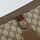 GUCCI GG Supreme Web Sherry Line Clutch Bag PVC Beige 89 01 033 Auth 148586-12