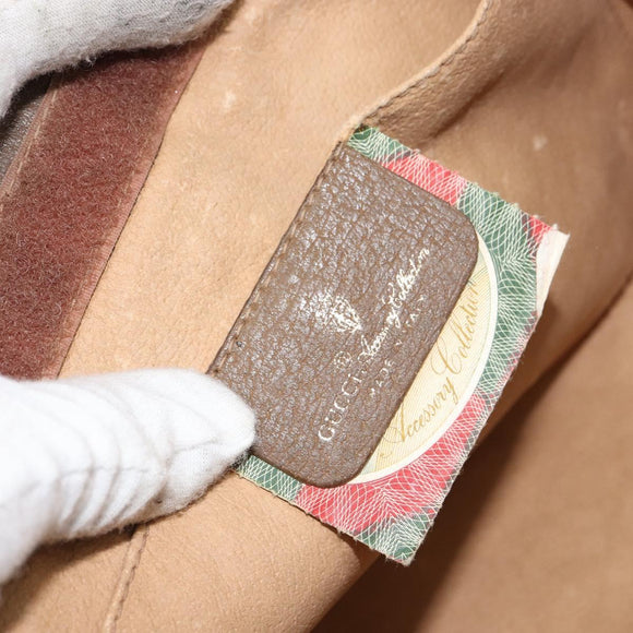 GUCCI GG Supreme Web Sherry Line Clutch Bag PVC Beige 89 01 033 Auth 148586