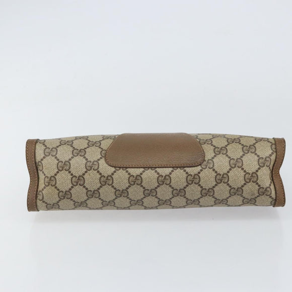 GUCCI GG Supreme Web Sherry Line Clutch Bag PVC Beige 89 01 033 Auth 148586