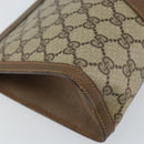 GUCCI GG Supreme Web Sherry Line Clutch Bag PVC Beige 89 01 033 Auth 148586-9