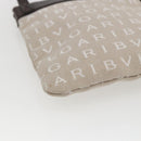 BVLGARI Logo Mania Shoulder Bag Canvas Beige Silver Auth 148587V-13