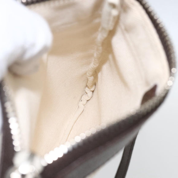 BVLGARI Logo Mania Shoulder Bag Canvas Beige Silver Auth 148587V