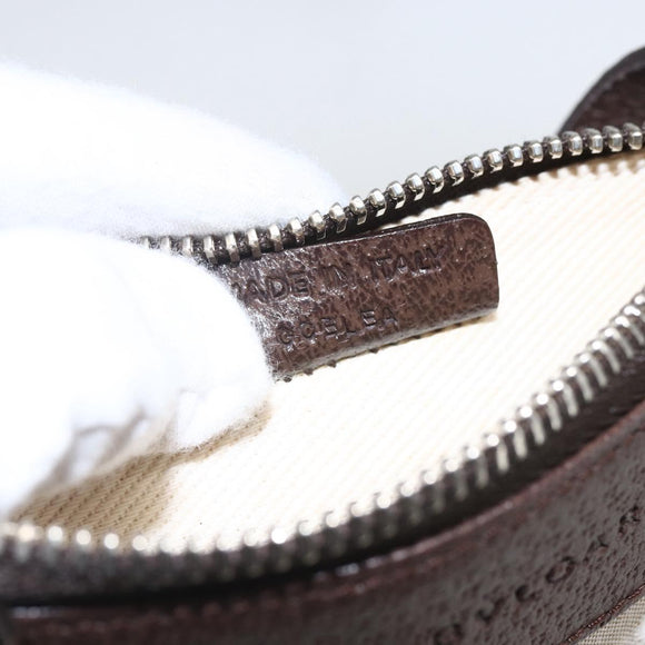 BVLGARI Logo Mania Shoulder Bag Canvas Beige Silver Auth 148587V