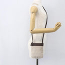 BVLGARI Logo Mania Shoulder Bag Canvas Beige Silver Auth 148587V-21