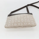 BVLGARI Logo Mania Shoulder Bag Canvas Beige Silver Auth 148587V-9