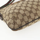 GUCCI GG Canvas Web Sherry Line Shoulder Bag Beige Silver 189749 Auth 148588-10