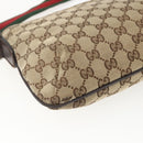 GUCCI GG Canvas Web Sherry Line Shoulder Bag Beige Silver 189749 Auth 148588-12