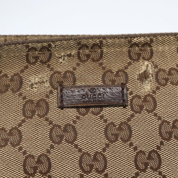 GUCCI GG Canvas Web Sherry Line Shoulder Bag Beige Silver 189749 Auth 148588