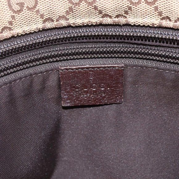 GUCCI GG Canvas Web Sherry Line Shoulder Bag Beige Silver 189749 Auth 148588