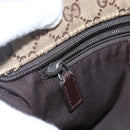 GUCCI GG Canvas Web Sherry Line Shoulder Bag Beige Silver 189749 Auth 148588-16