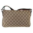 GUCCI GG Canvas Web Sherry Line Shoulder Bag Beige Silver 189749 Auth 148588-3