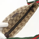 GUCCI GG Canvas Web Sherry Line Shoulder Bag Beige Silver 189749 Auth 148588-6