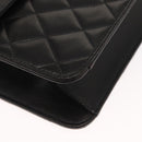 CHANEL Matelasse 25 Chain Shoulder Bag Lamb Skin Black Gold CC Auth 148589SM-16