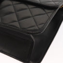 CHANEL Matelasse 25 Chain Shoulder Bag Lamb Skin Black Gold CC Auth 148589SM-17