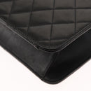 CHANEL Matelasse 25 Chain Shoulder Bag Lamb Skin Black Gold CC Auth 148589SM-19