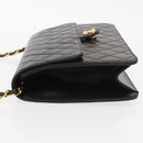 CHANEL Matelasse 25 Chain Shoulder Bag Lamb Skin Black Gold CC Auth 148589SM-5