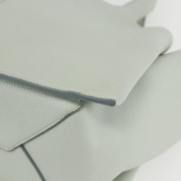 CELINE Trillodo Hand Bag Leather Light Blue Gold Auth 148596M