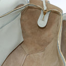 CELINE Trillodo Hand Bag Leather Light Blue Gold Auth 148596M-17