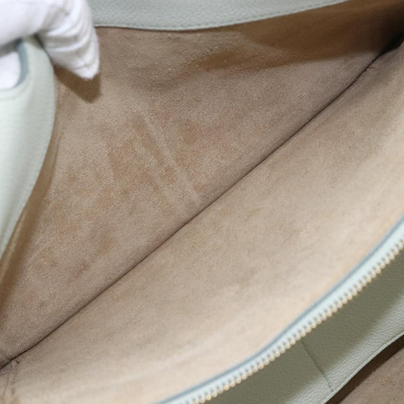 CELINE Trillodo Hand Bag Leather Light Blue Gold Auth 148596M