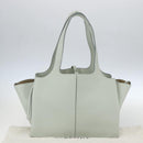 CELINE Trillodo Hand Bag Leather Light Blue Gold Auth 148596M-24