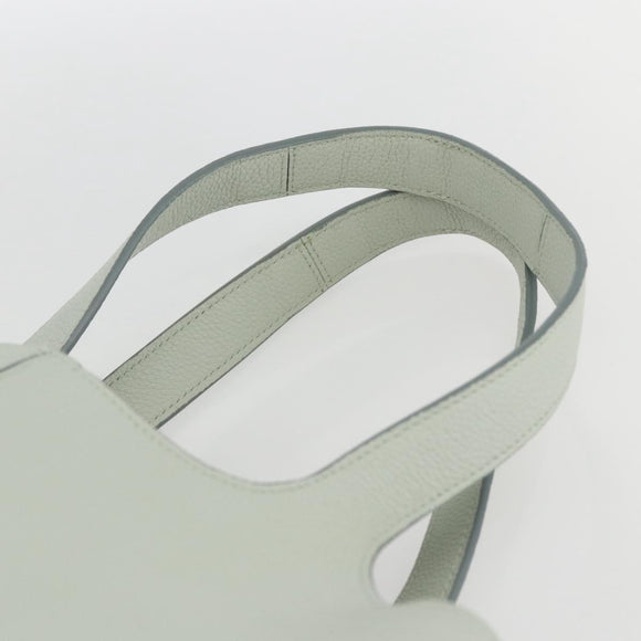 CELINE Trillodo Hand Bag Leather Light Blue Gold Auth 148596M