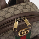 GUCCI GG Supreme Web Sherry Line Ophidia Hand Bag PVC Beige Gold Auth 148599SAM-21