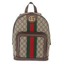 GUCCI GG Supreme Web Sherry Line Ophidia Hand Bag PVC Beige Gold Auth 148599SAM-14