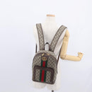 GUCCI GG Supreme Web Sherry Line Ophidia Hand Bag PVC Beige Gold Auth 148599SAM-31