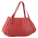 GUCCI Tote Bag Leather Red Gold 130736 Auth 148617-1