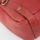 GUCCI Tote Bag Leather Red Gold 130736 Auth 148617-11